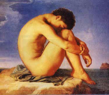  Hippolyte Flandrin Young Man Beside the Sea   1